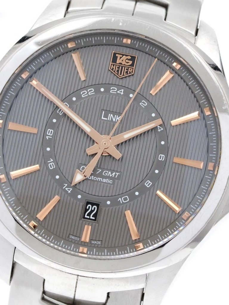 Tag Heuer Link Gmt Caliber 7 Wat201c Gray Dial Automatic Mens Watch920974